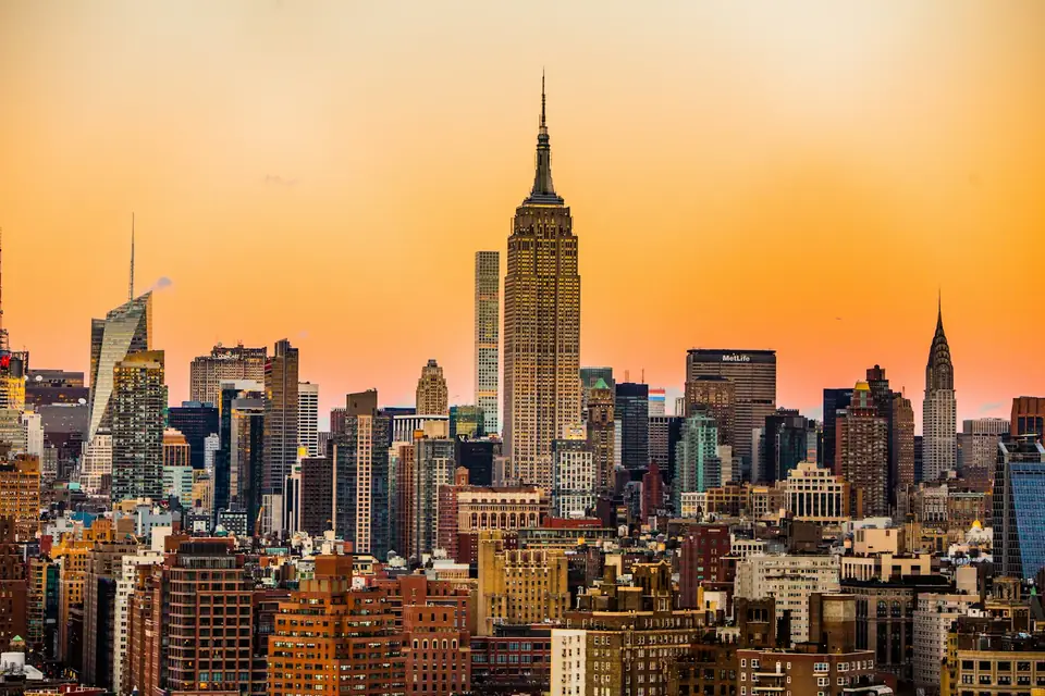 New York City skyline at sunset representing Eastern U.S. coverage